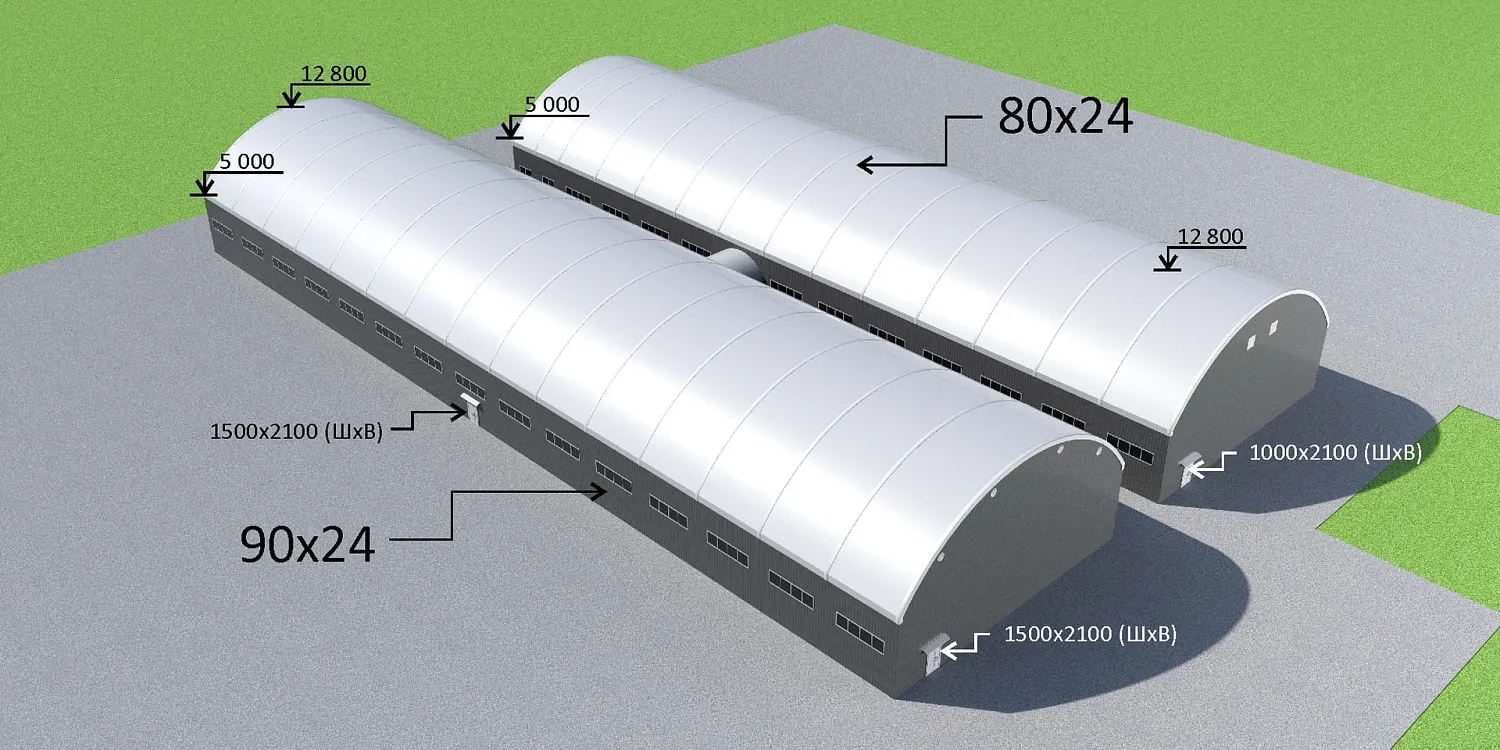 Завершение монтажа внешнего тента ангарного комплекса сооружений в Ростовской области