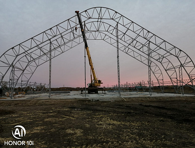 Изображение 2 Идет монтаж склада 60х30х3 м  для хранения зерна в Новосибирской области